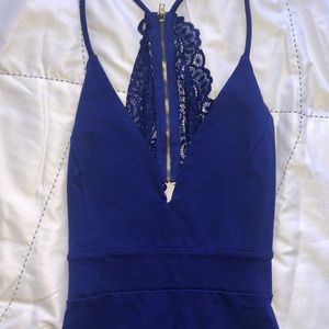 Royal Blue Lace Back Bodycon Dress